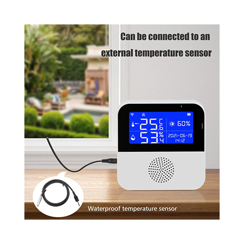Tuya Smart Wifi Water Temperature Humidity Sensor Indoor Outdoor freezer  Thermometer Hygrometer External Probe LCD Screen Alarm