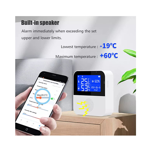 WiFi Temperature Sensor W/ External Probe For Tuya Temperature Humidity  Monitor
