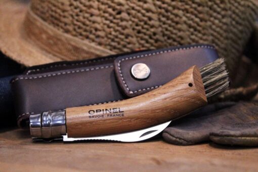 Opinel No. 08 Mushroom Knife stainless steel mushroom knife mushroom foraging knife mushroom picking knife Opinel mushroom knife with Virobloc mushroom cleaning knife Beechwood handle mushroom knife